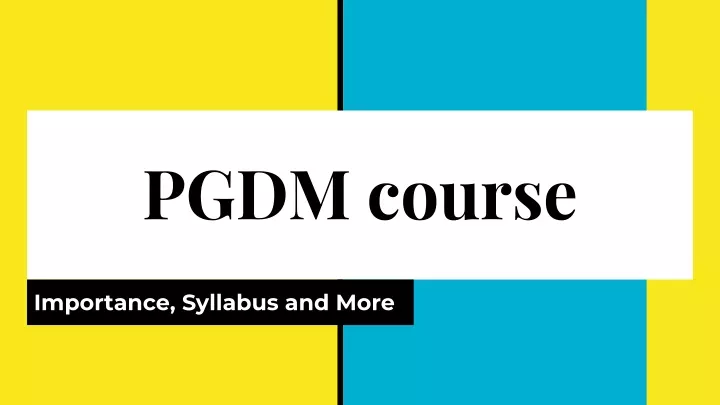 pgdm course