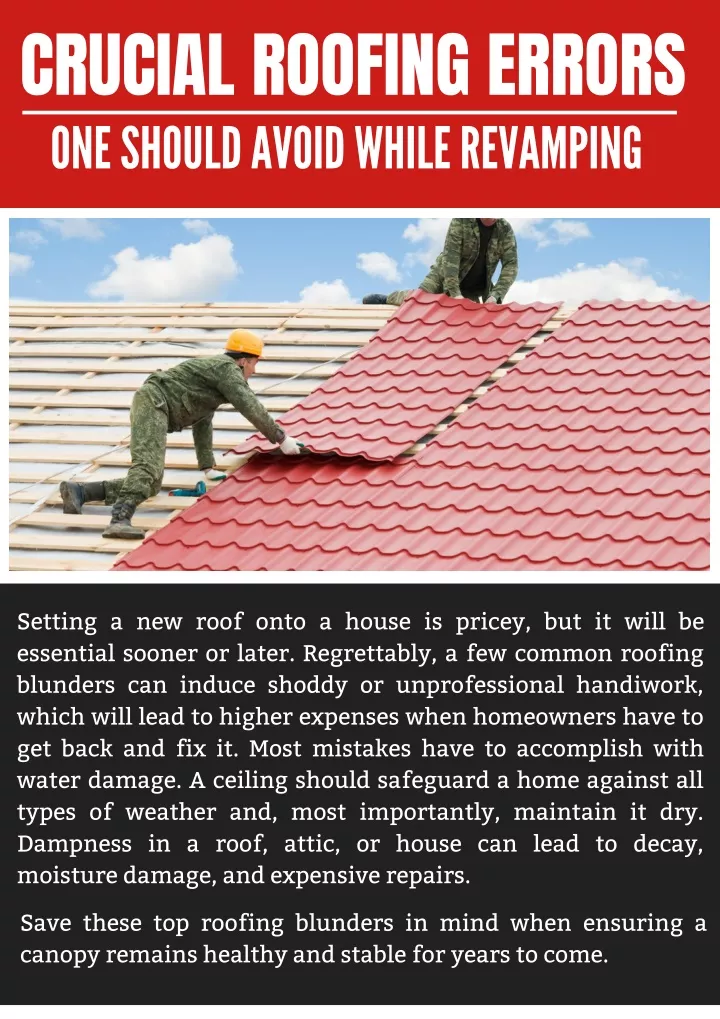 crucial roofing errors one should avoid while