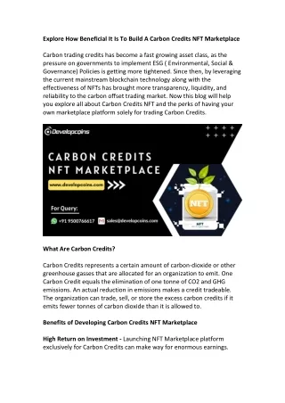explore how beneficial it is to build a carbon