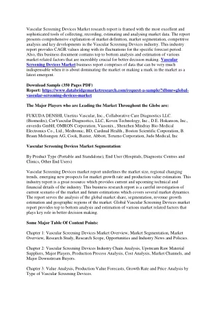vascular screening devices market research report