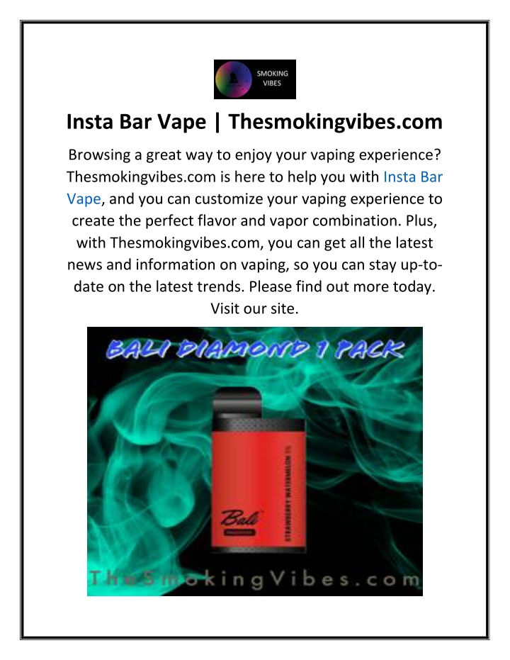 insta bar vape thesmokingvibes com