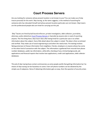 Court Process Servers