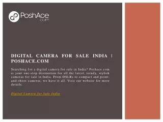 Digital Camera for Sale India  Poshace.com