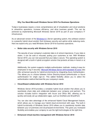 why you need microsoft windows server 2019