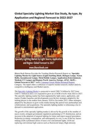 global specialty lighting market size study