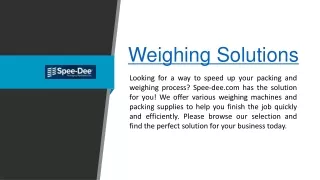 weighing solutions