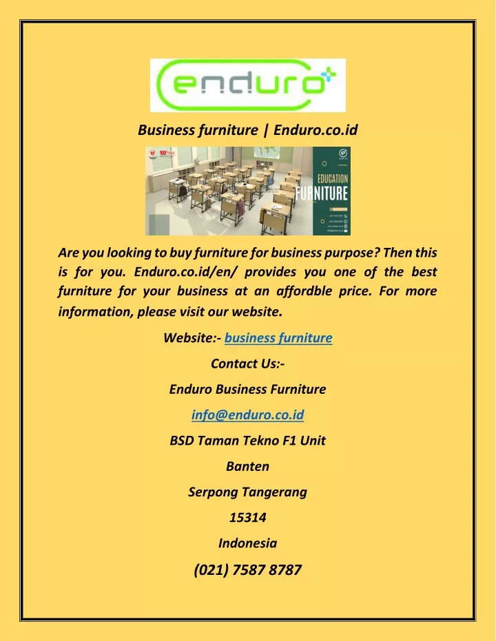 business furniture enduro co id