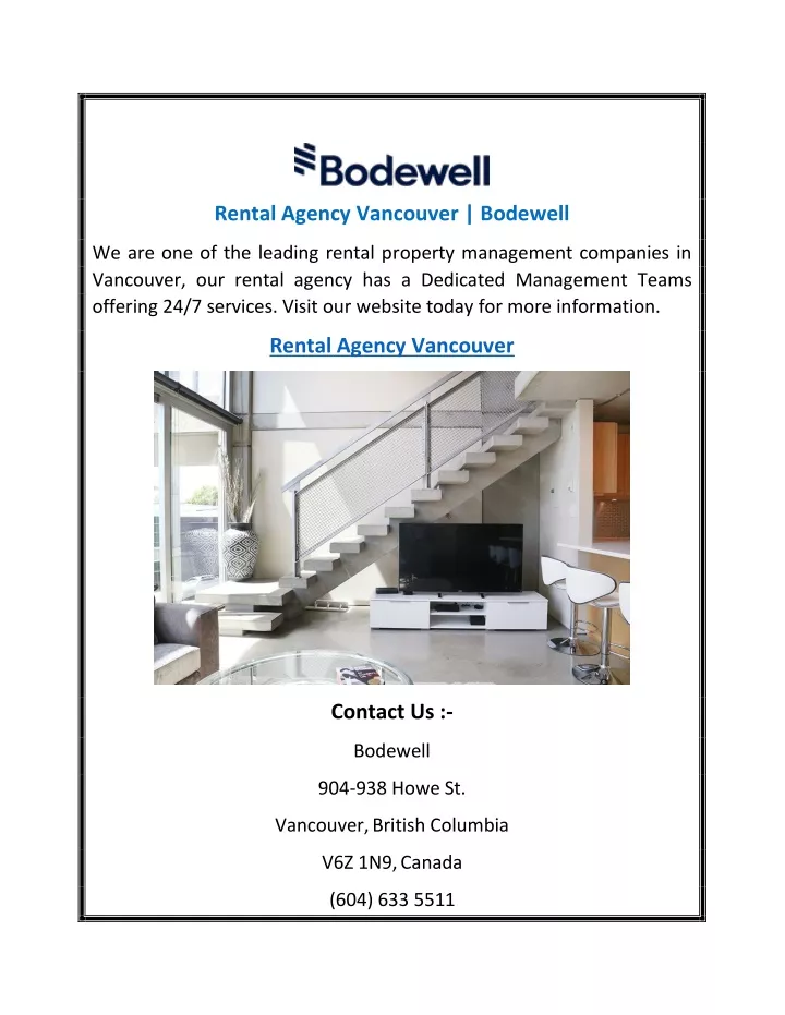 rental agency vancouver bodewell