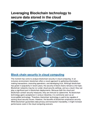 leveraging blockchain technology to secure data