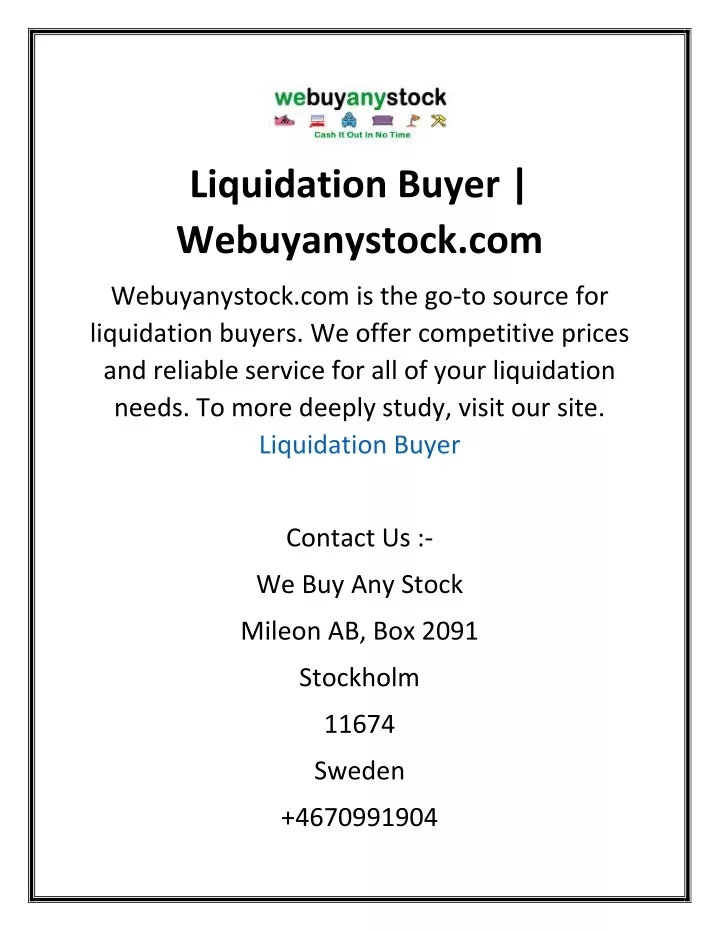 liquidation buyer webuyanystock com