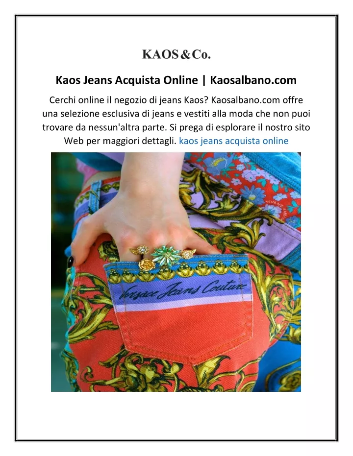 kaos jeans acquista online kaosalbano com