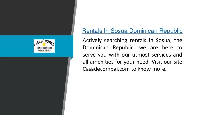 rentals in sosua dominican republic