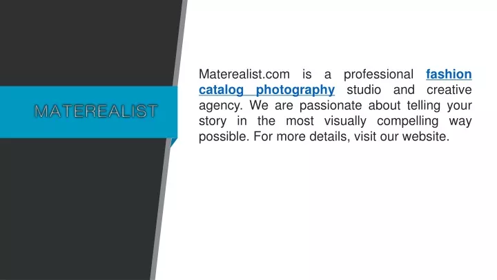 materealist com is a professional fashion catalog