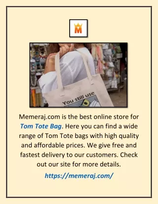 memeraj com is the best online store for tom tote