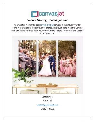 Canvas Printing  Canvasjet.com