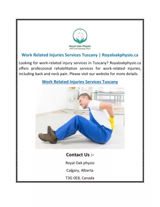 work related injuries services tuscany