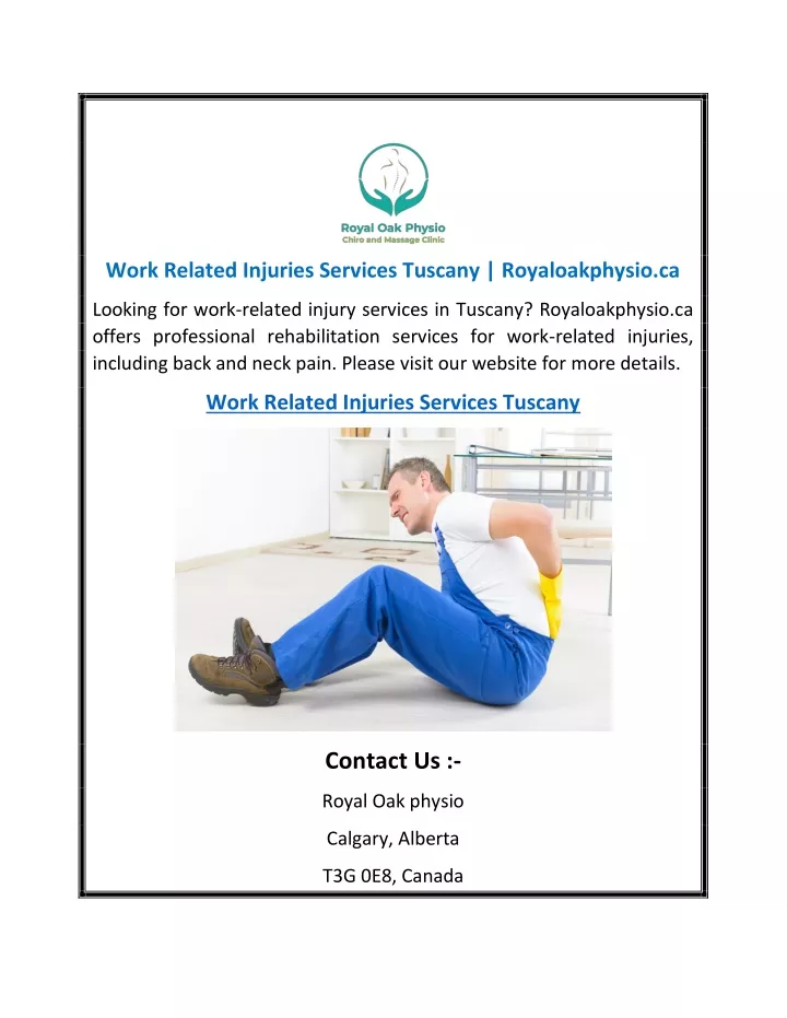 work related injuries services tuscany