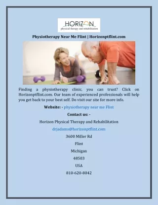 Physiotherapy Near Me Flint  Horizonptflint.com