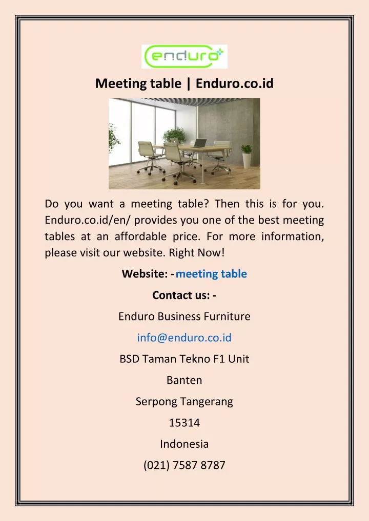 meeting table enduro co id