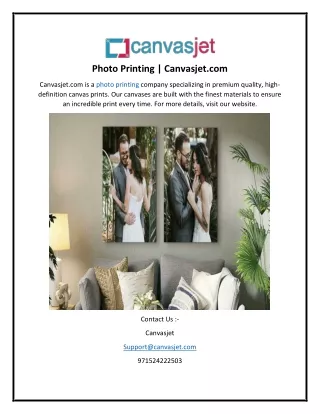 Photo Printing  Canvasjet.com