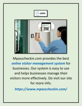 Online Visitor Management System | Mpasscheckin.com