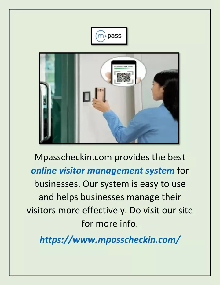 mpasscheckin com provides the best online visitor
