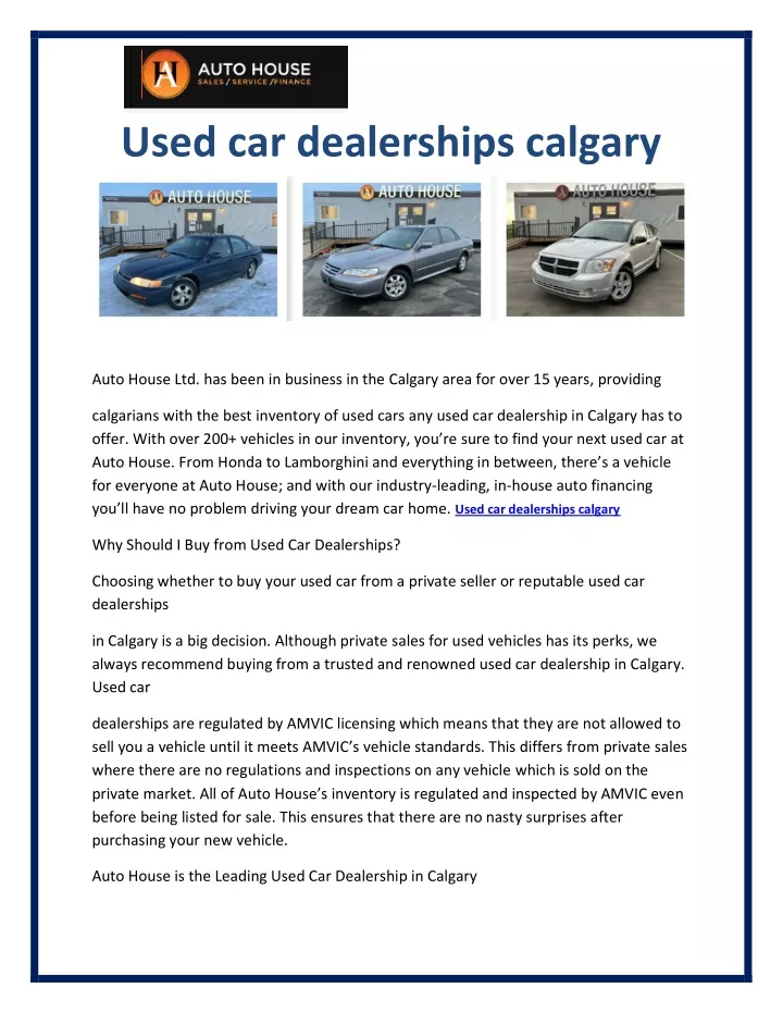 used car dealerships calgary