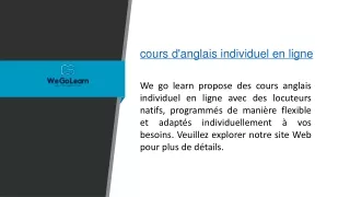 cours d anglais individuel en ligne