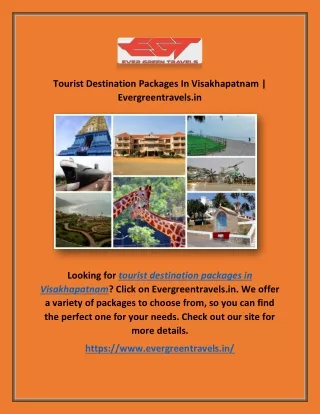 Tourist Destination Packages In Visakhapatnam | Evergreentravels.in