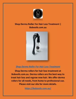 Shop Derma Roller For Hair Loss Treatment | Bobooils.com.au