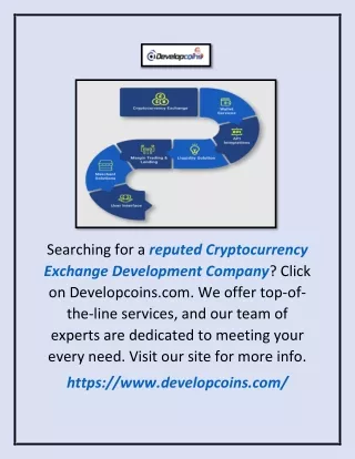 Reputed Cryptocurrency Exchange Development Company | Developcoins.com