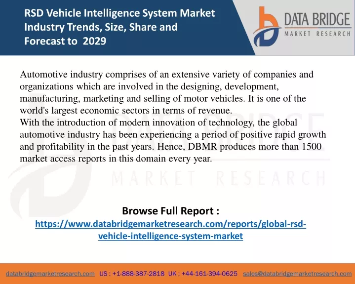 rsd vehicle intelligence system market industry