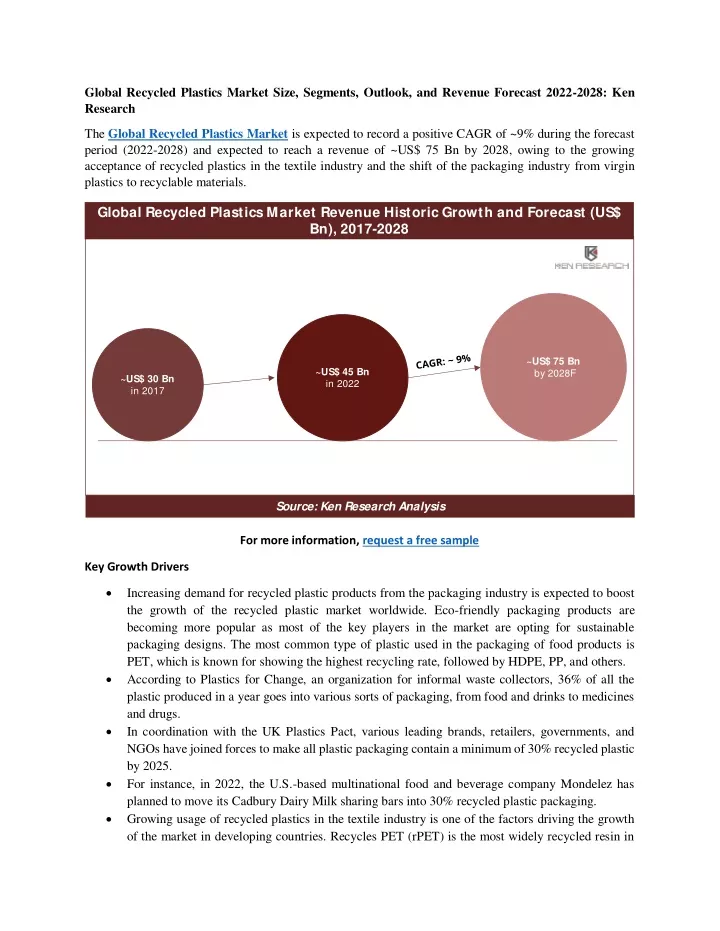 global recycled plastics market size segments