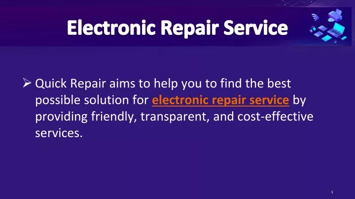 PPT - Electronic Repair Service PowerPoint Presentation, free download ...