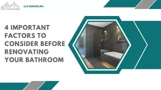 4 Important Factors To Consider Before Renovating Your Bathroom