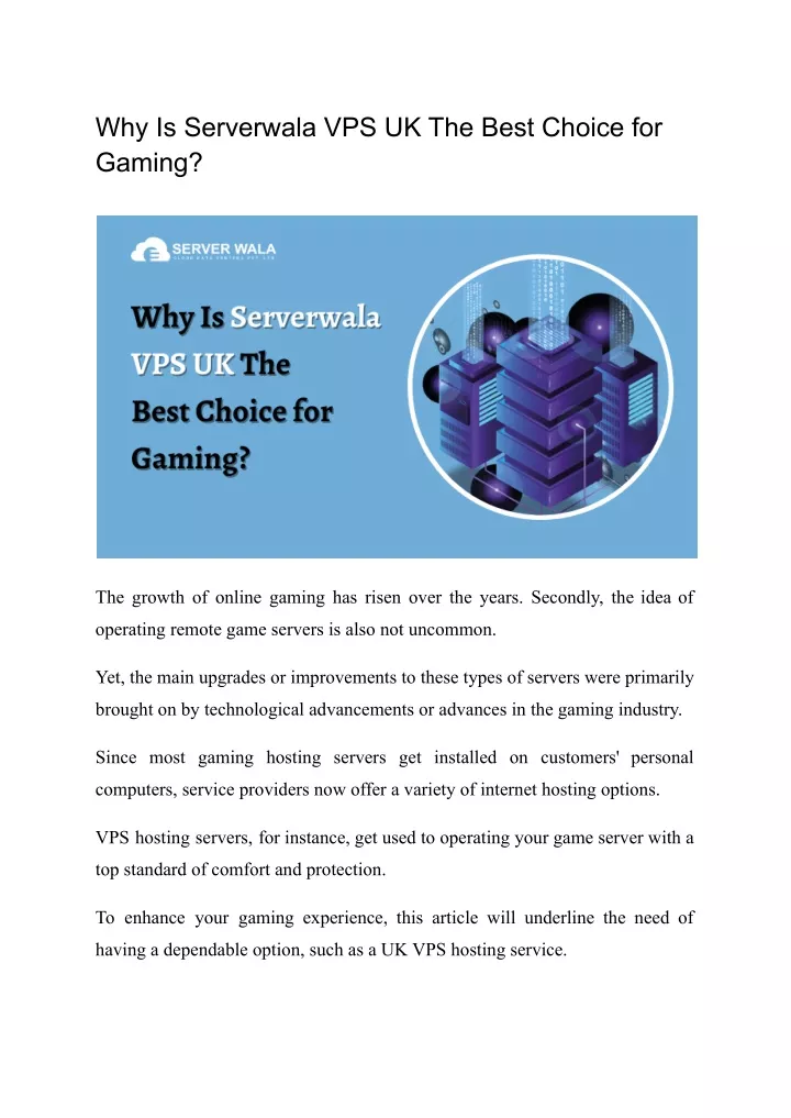 why is serverwala vps uk the best choice