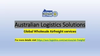 Reliable and Affordable Air Freight Australia Services