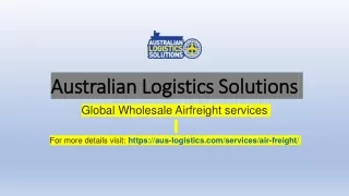 Reliable and Affordable Air Freight Australia Services