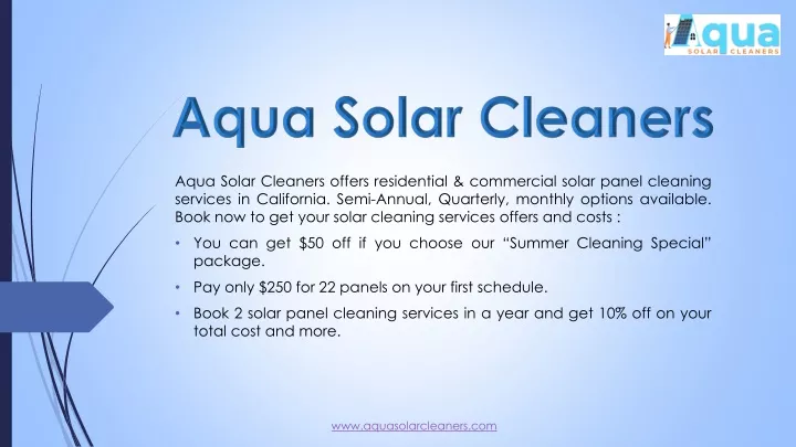 aqua solar cleaners offers residential commercial