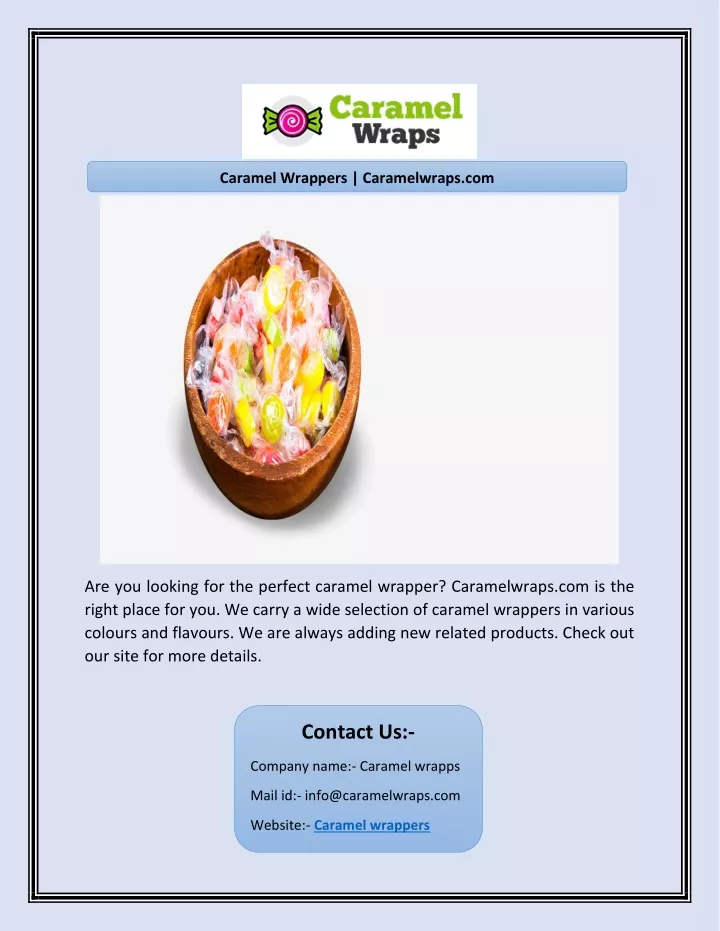 caramel wrappers caramelwraps com