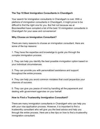 The Top 10 Best Immigration Consultants in Chandigarh