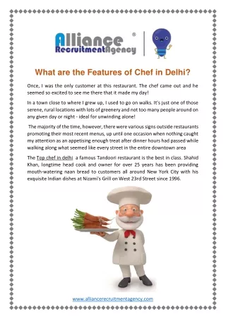 What are the Features of Chef in Delhi