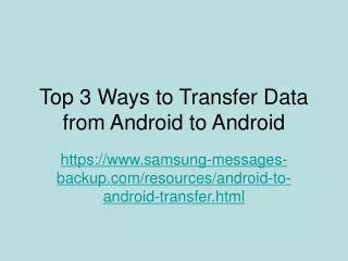 How to Transfer Data from Android to Android