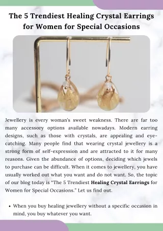 The 5 Trendiest Healing Crystal Earrings for Women for Special Occasions