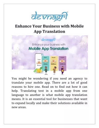 enhance your business with mobile app translation