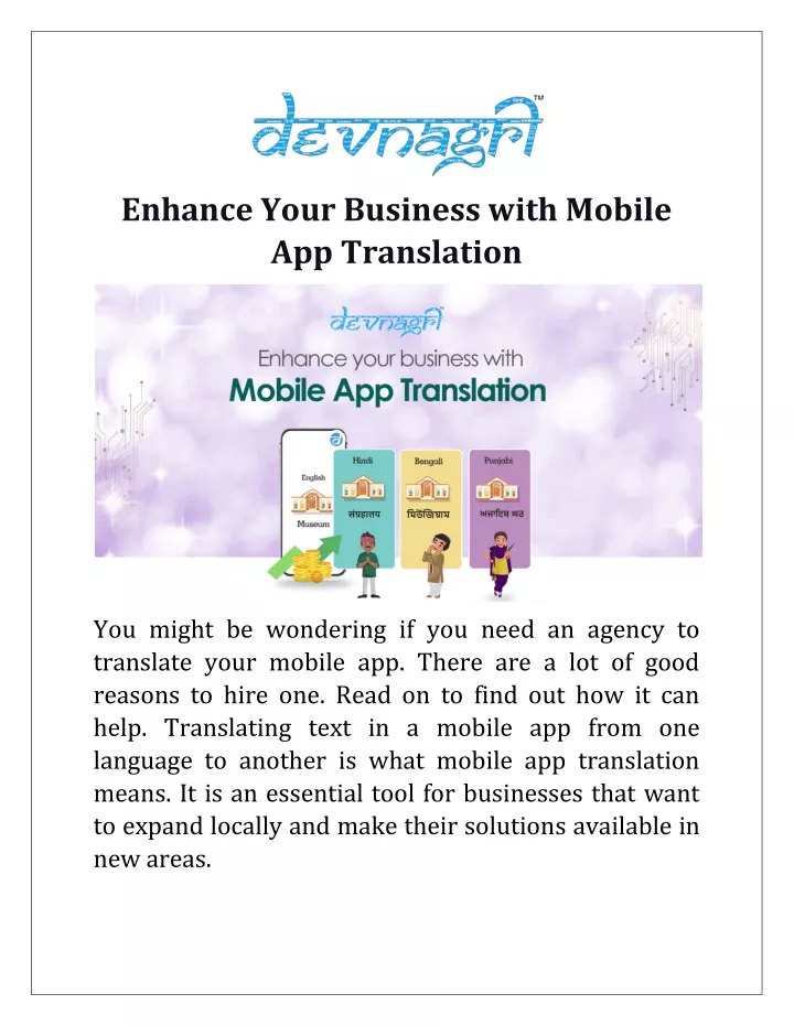 enhance your business with mobile app translation