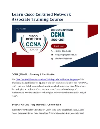 learn cisco certified network associate training