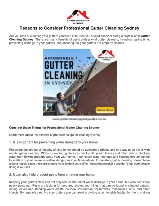 Affordable gutter cleaning Sydney