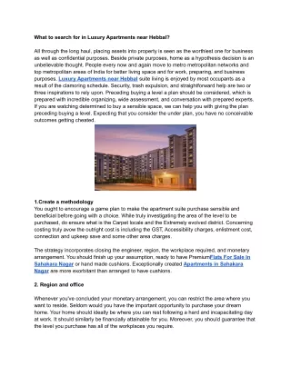 what to search for in luxury apartments near