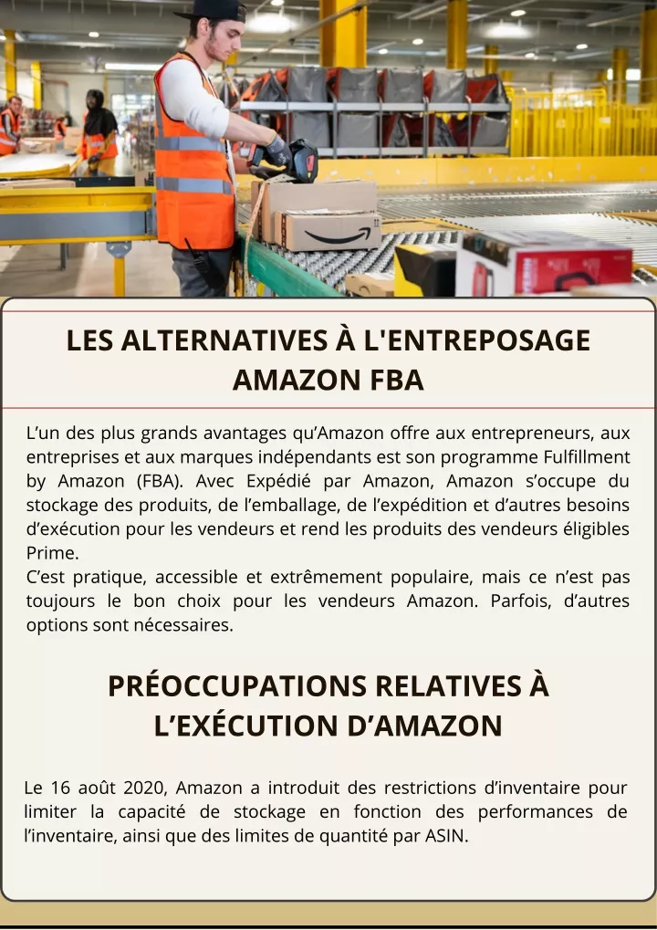 les alternatives l entreposage amazon fba